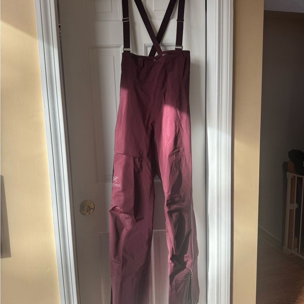 Maroon Ski Bib with Suspenders